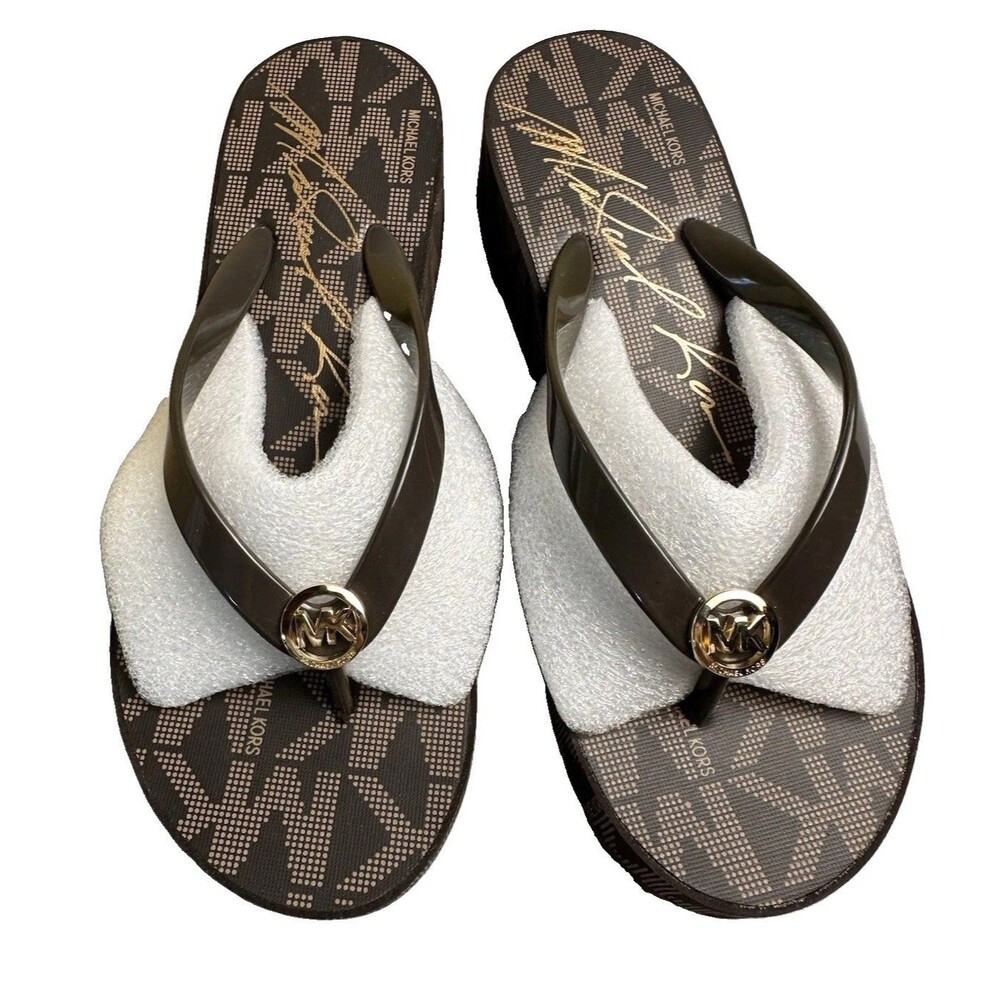 Michael Kors Brown Bedford Flip Flop NWOT Original Box Size 8 - Picture 7 of 7